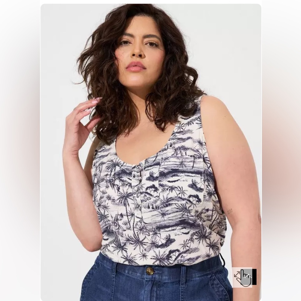 Torrid Challis Henley Pocket Sleeveless Tank Size 2X NWT